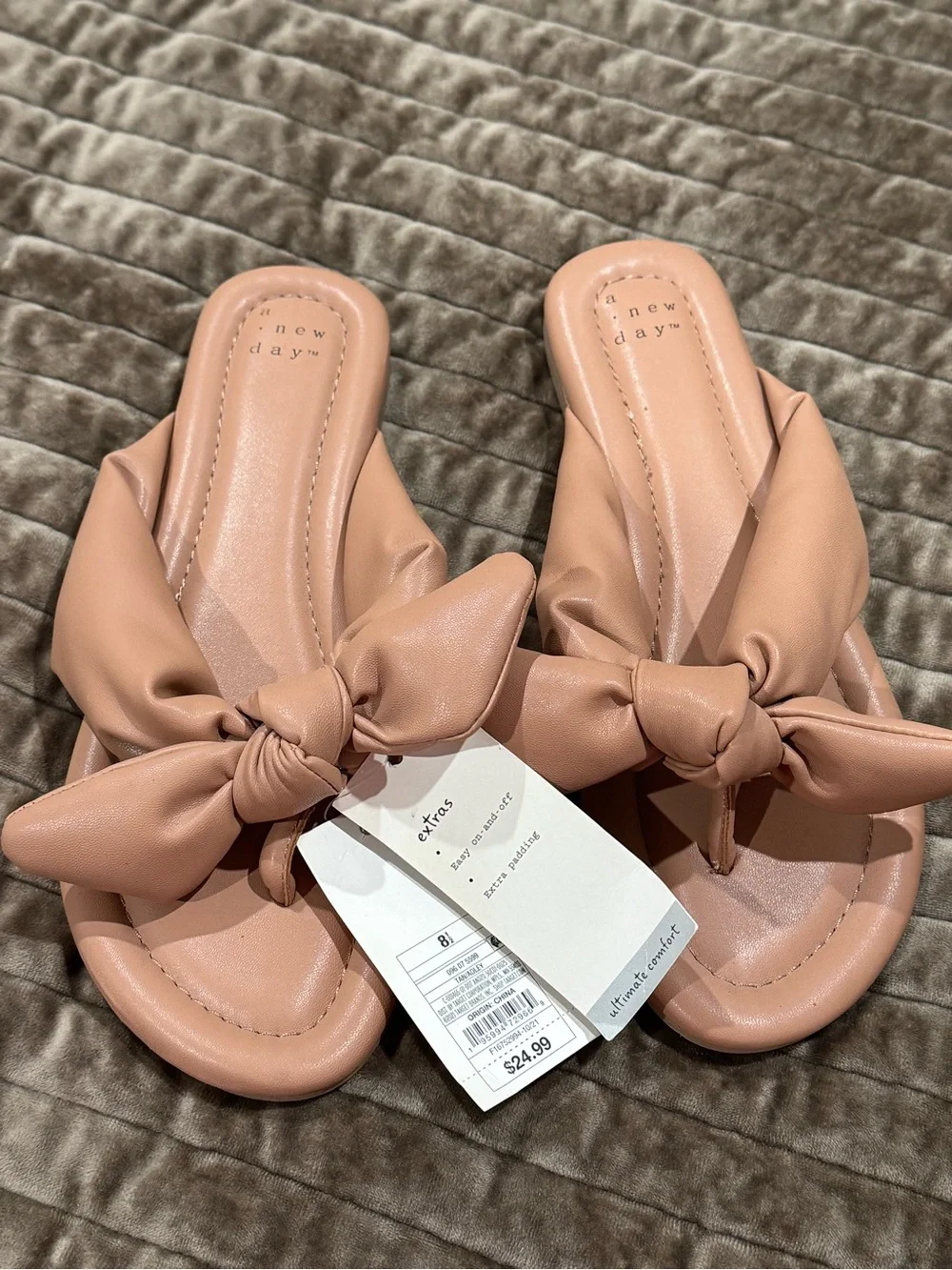 a new day Blush Knot-Front Slide Sandals